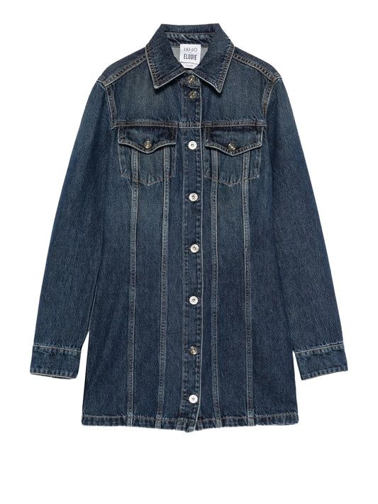 LIUJO CAPSULE ELODIE Liu Jo Abito Corto Denim Den.Blue Y2K Wash