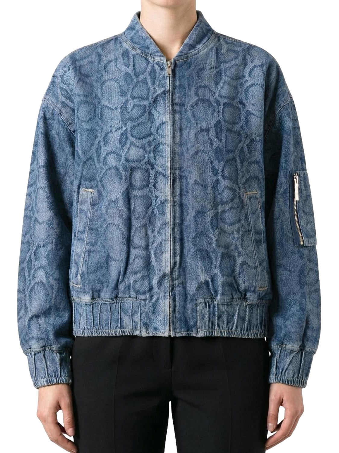 LIUJO CAPSULE ELODIE Liu Jo Giubbotto Animal Denim Den.Blue Summ.Animal