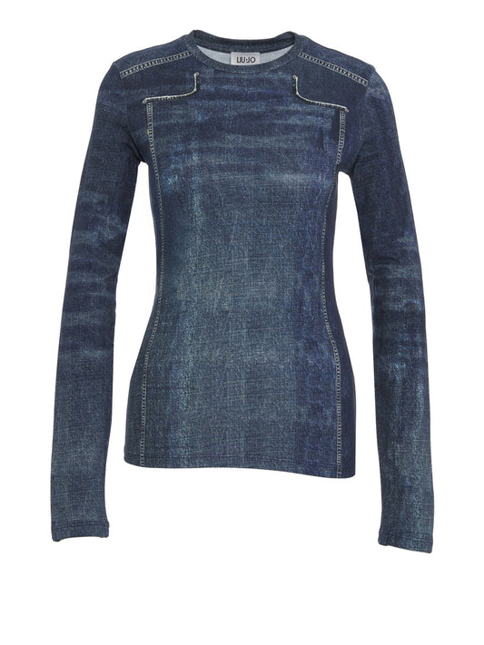 LIUJO CAPSULE ELODIE Liu Jo T-Shirt Effetto Denim Special denim