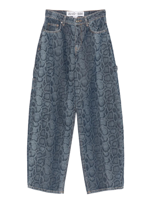 LIUJO CAPSULE ELODIE Liu Jo Jeans Motivo Animalier Denim Den.Blue Summ.Animal
