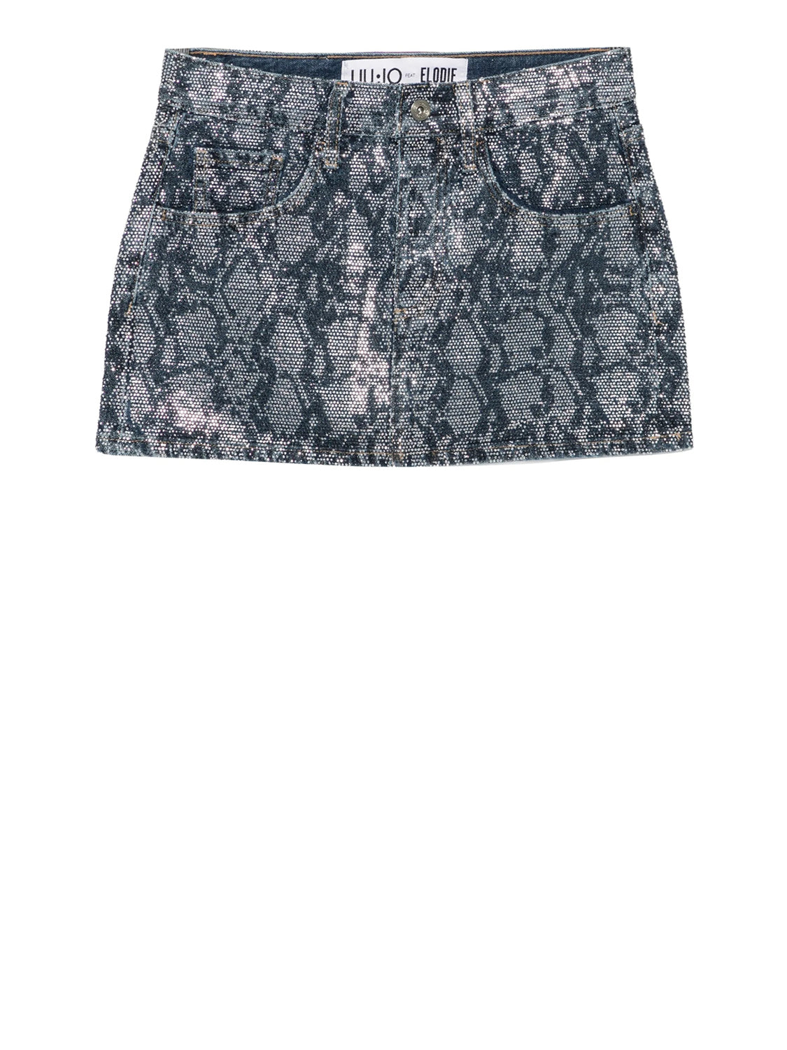 LIUJO CAPSULE ELODIE Liu Jo Gonna Strass In Applicazione Denim Den.Blue Summ.Strass