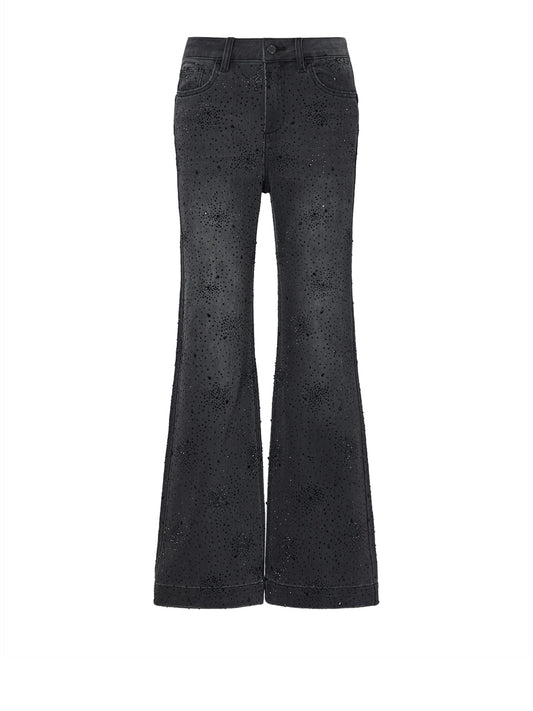 LIUJO DENIM Jeans Straight Con Strass Liu Jo - Denim Nero Den.Black Glam Wash