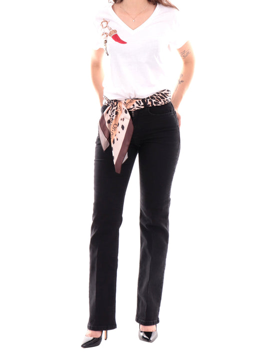 Liu Jo Jeans Straight Glam con Foulard Liu Jo - Nero BLACK