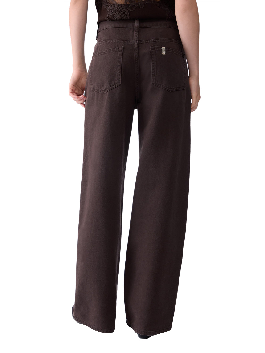 Liu Jo Pantaloni Straight Con Cinturino Asimmetrico Liu Jo - Marrone Cioccolato MOLE