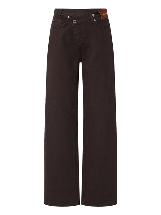 Liu Jo Pantaloni Straight Con Cinturino Asimmetrico Liu Jo - Marrone Cioccolato MOLE