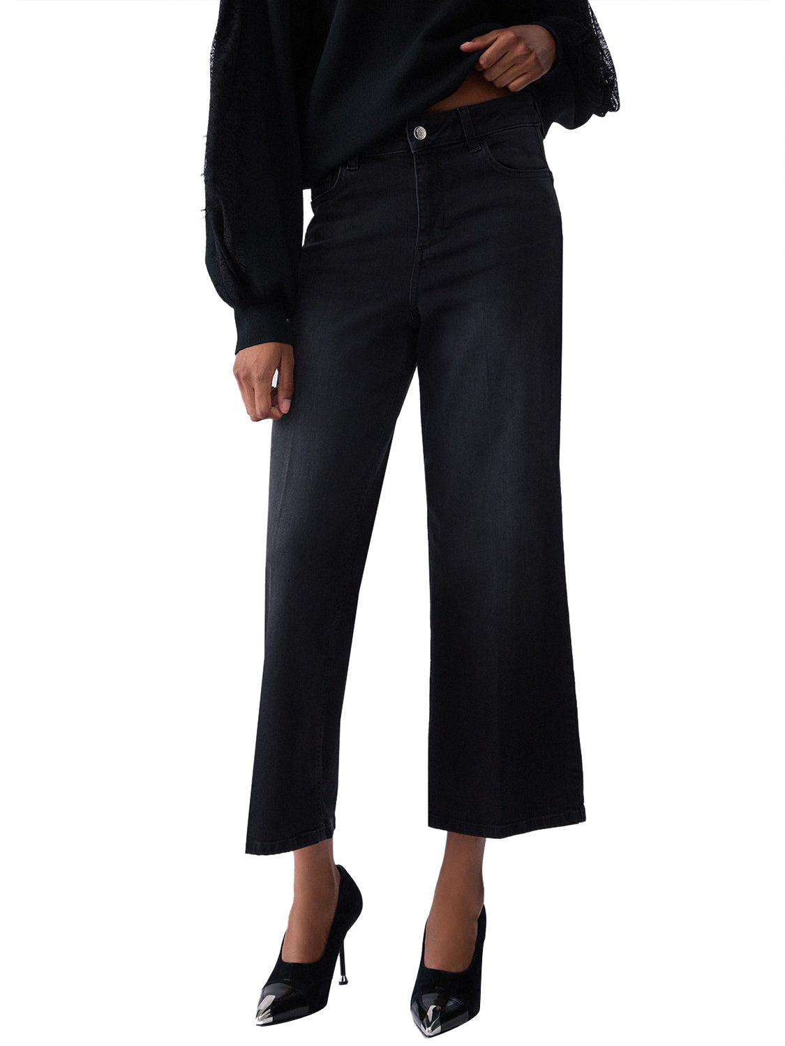LIUJO DENIM Jeans Flare Cropped Liu Jo - Nero Nero