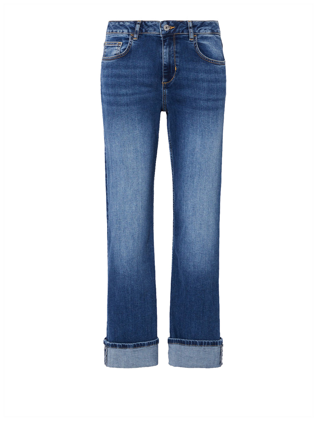 LIUJO DENIM Jeans Straight Con Risvolto Liu Jo - Denim Blu Den.Blu Mid Comfort