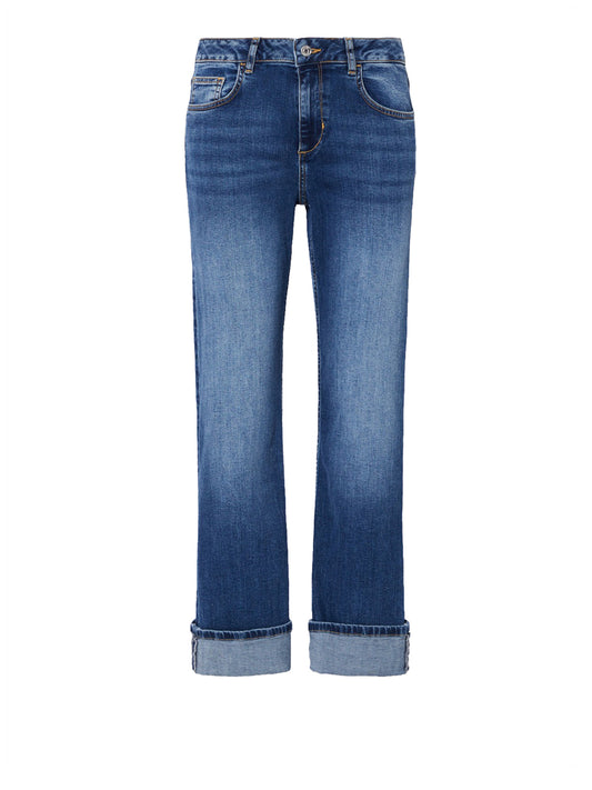 LIUJO DENIM Jeans Straight Con Risvolto Liu Jo - Denim Blu Den.Blu Mid Comfort