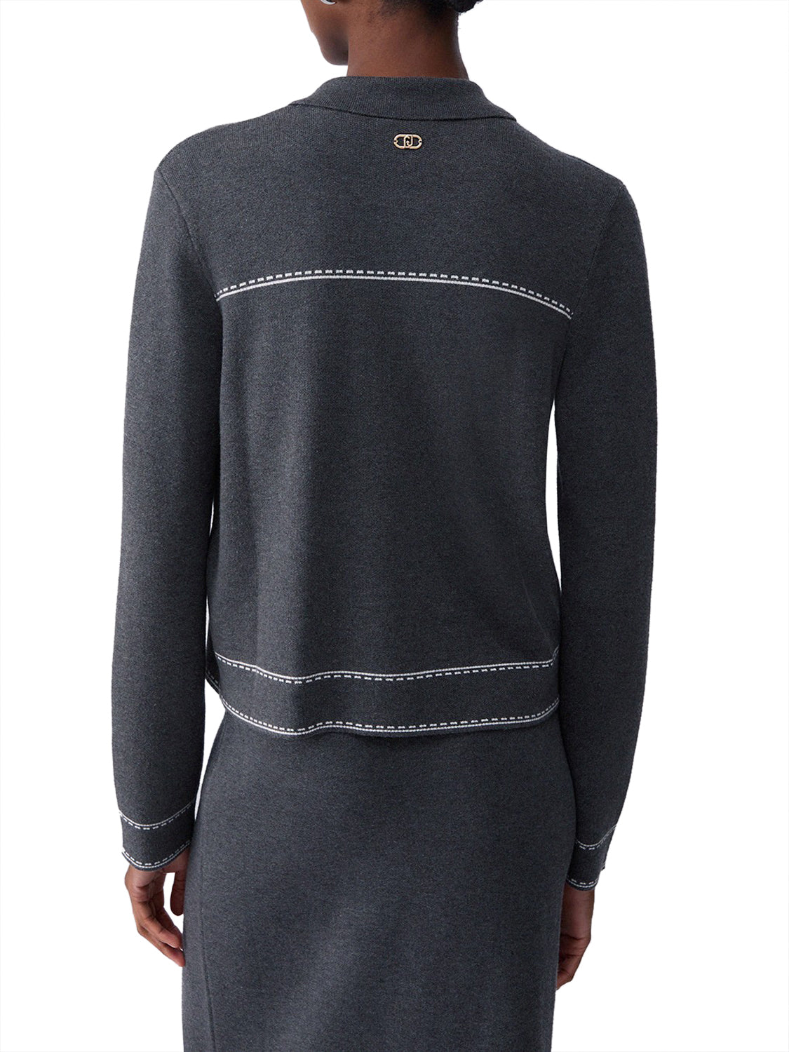 LIUJO SPORT Giacca In Maglia Con Perline Liu Jo - Grigio Acciaio Mel/Bco Lana
