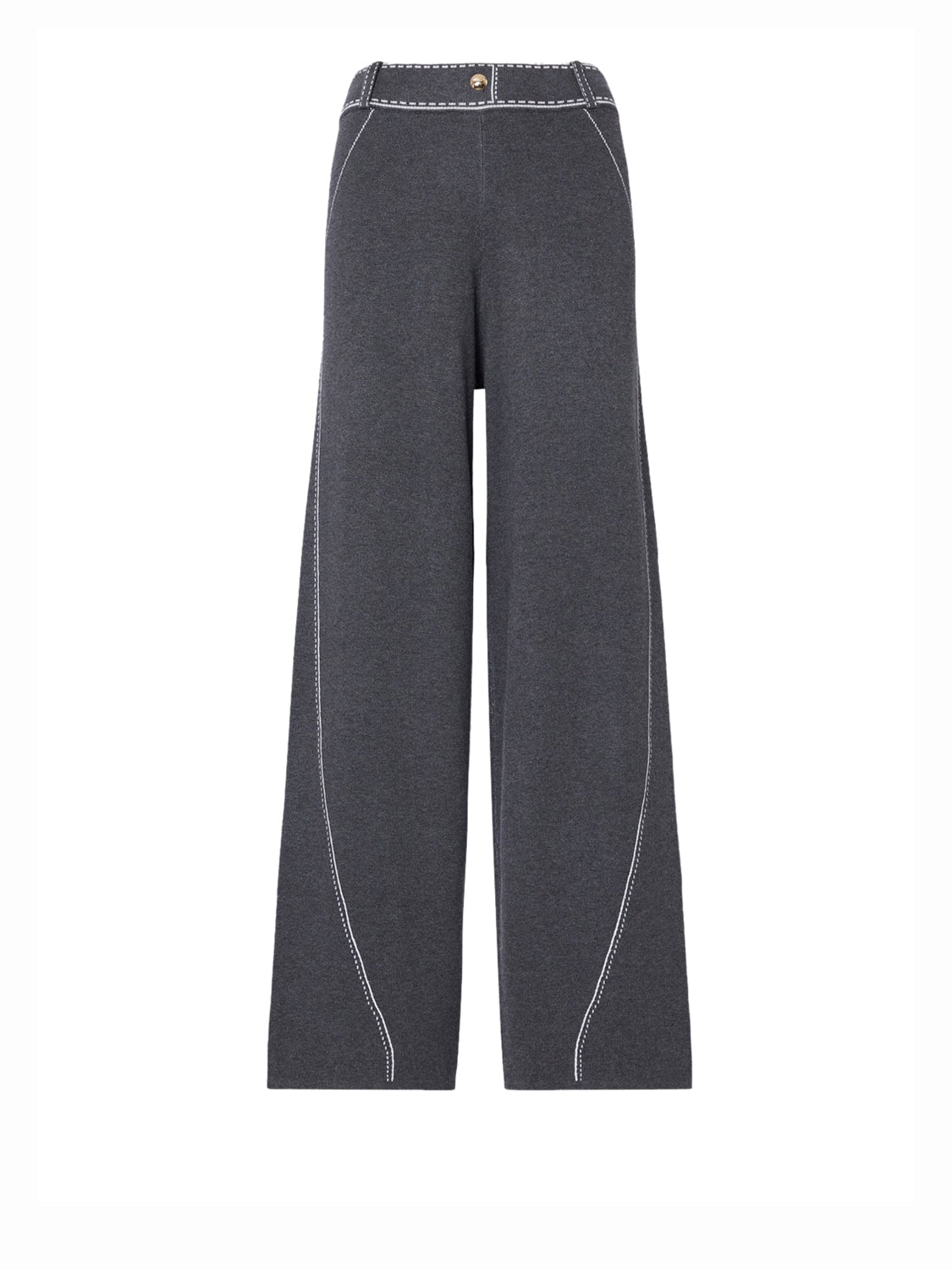 LIUJO SPORT Pantaloni Con Cuciture A Contrasto Liu Jo Sport - Grigio Acciaio Mel/Bco Lana