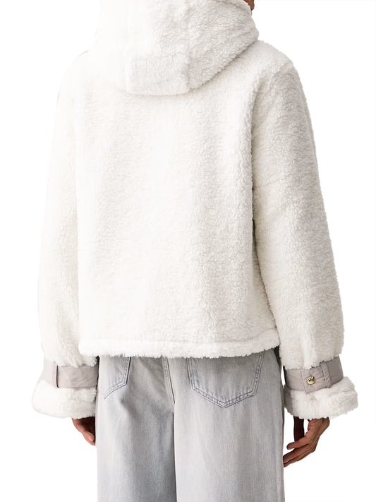 LIUJO SPORT Giacca Corta In Teddy Liu Jo - Bianco Bco Lana/Lino