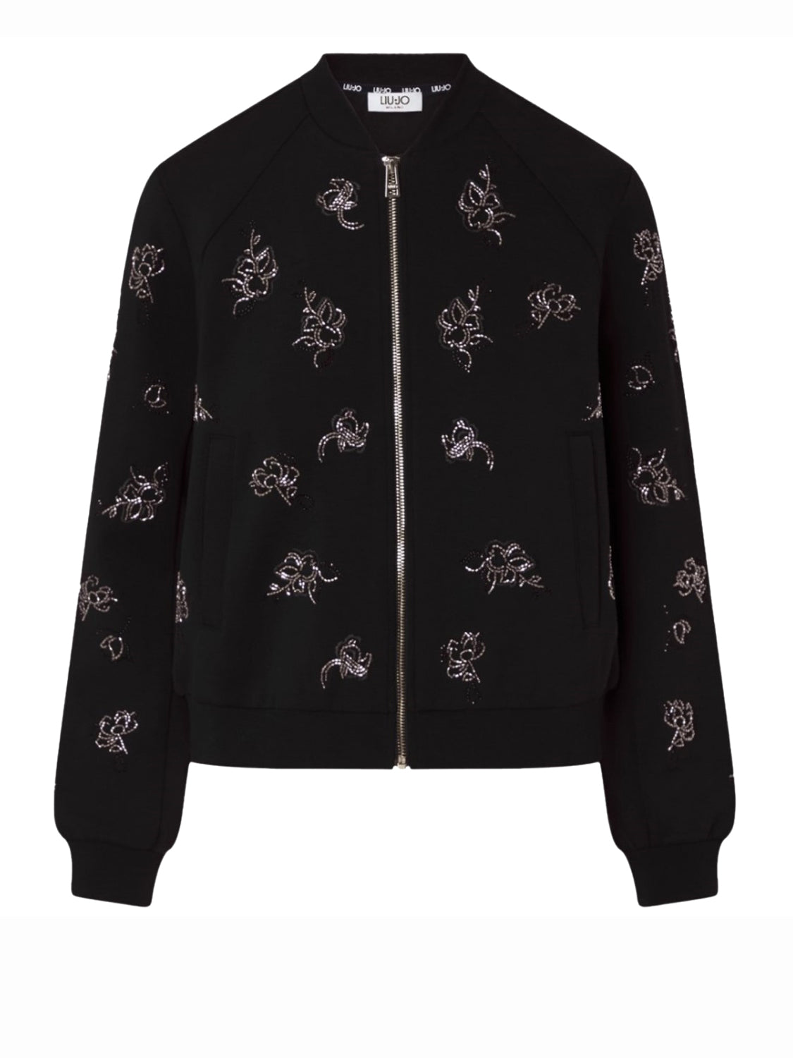 LIUJO SPORT Felpa con ricami Gioiello Liu Jo - Nero Nero/All Over Flower