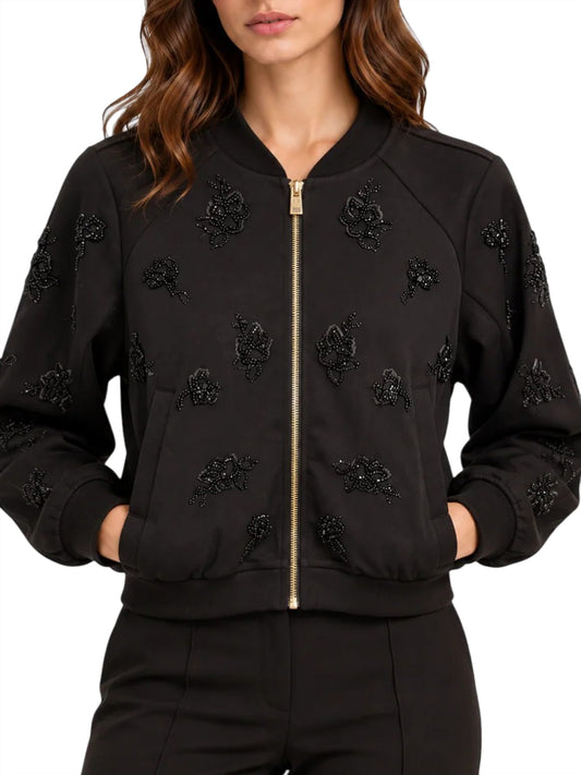 LIUJO SPORT Felpa con ricami Gioiello Liu Jo - Nero Nero/All Over Flower