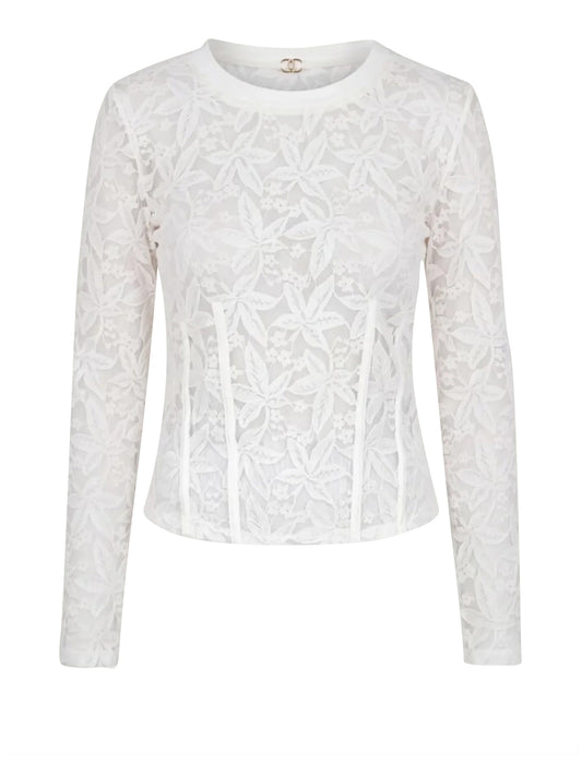 LIUJO SPORT Tshirt Di Pizzo Liu Jo Sport - Bianco Lana Bianco Lana