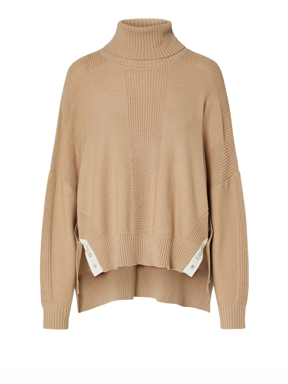 LIUJO SPORT Dolcevita In Misto Lana Con Bottoni Liu Jo Sport - Beige Teddy/Bianco Lana