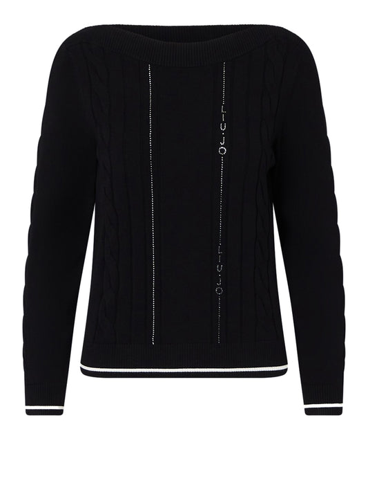 LIUJO SPORT Maglia Con Profili A Contrasto Liu Jo Sport - Nero Nero/Bianco Lana