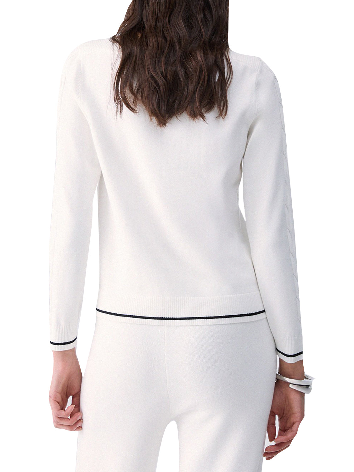 LIUJO SPORT Maglia Con Profili A Contrasto Liu Jo Sport - Bianco Bco Lana/Nero