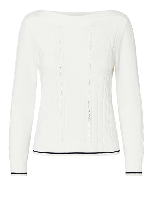 LIUJO SPORT Maglia Con Profili A Contrasto Liu Jo Sport - Bianco Bco Lana/Nero