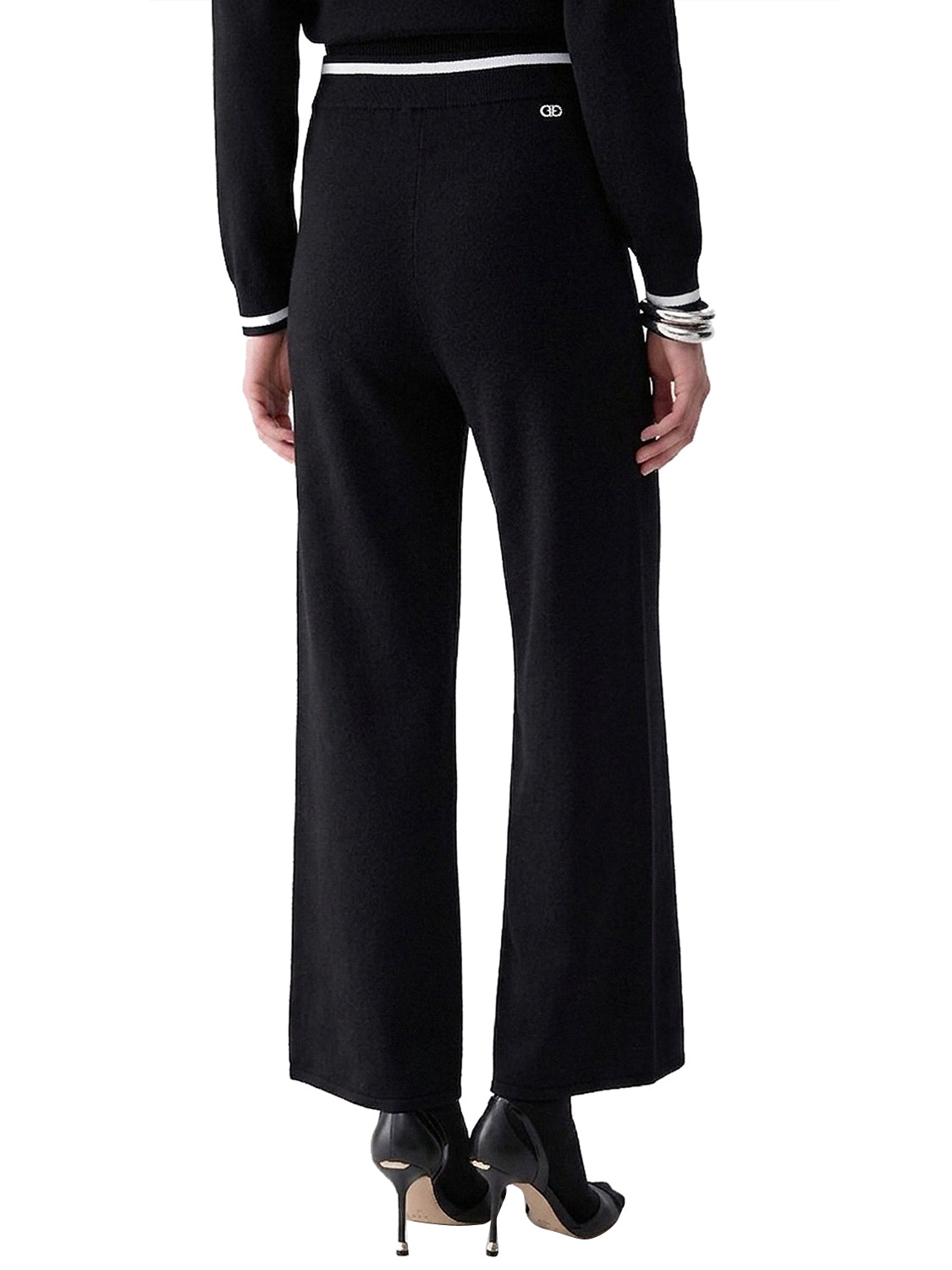 LIUJO SPORT Pantaloni In Maglia Liu Jo Sport - Nero/Bianco Nero/Bianco Lana