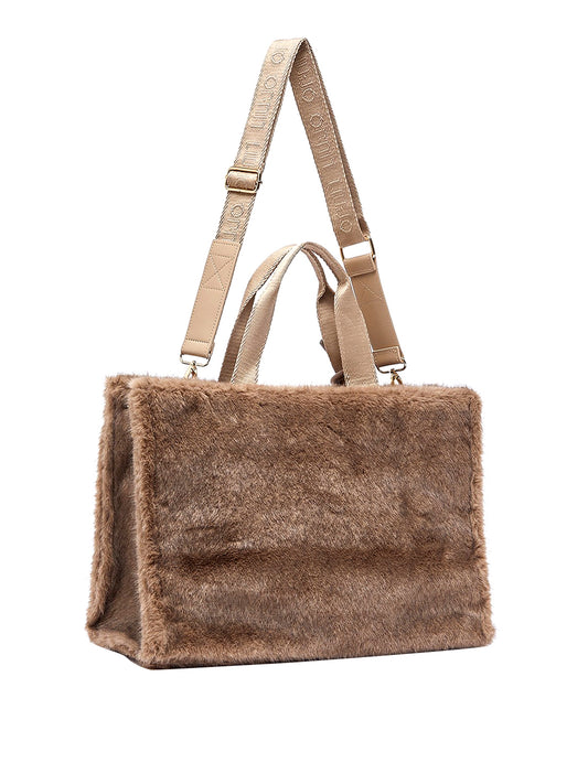LIUJO SPORT Borsa Tote Grande In Teddy Liu Jo Sport - Beige Light Glace