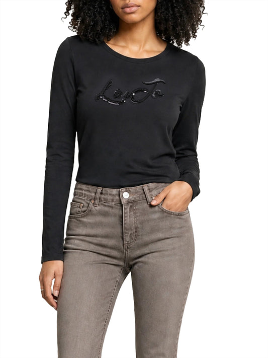 LIUJO SPORT Tshirt Maniche Lunghe Con Paillettes Liu Jo Sport - Nero Nero/Liujo Sequin