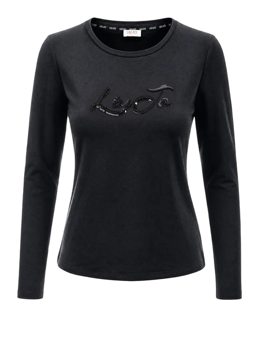 LIUJO SPORT Tshirt Maniche Lunghe Con Paillettes Liu Jo Sport - Nero Nero/Liujo Sequin