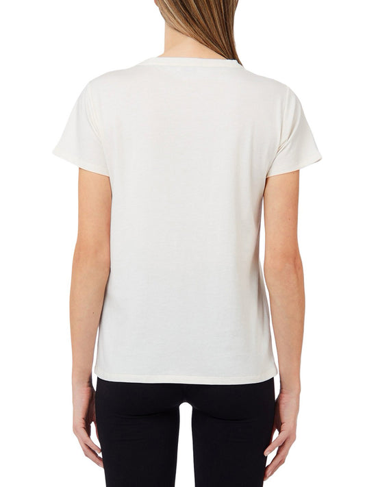 LIUJO SPORT Tshirt Con Logo E Strass Liu Jo Sport - Bianco Bco Lana/Lj