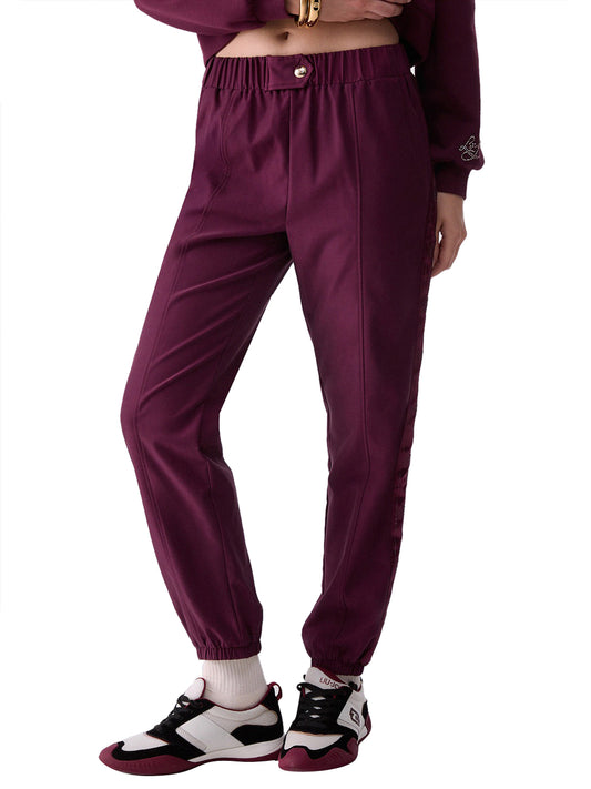 LIUJO SPORT Pantaloni Jogging Con Tape Logato Liu Jo Sport - Red Aubergine Red Aubergine