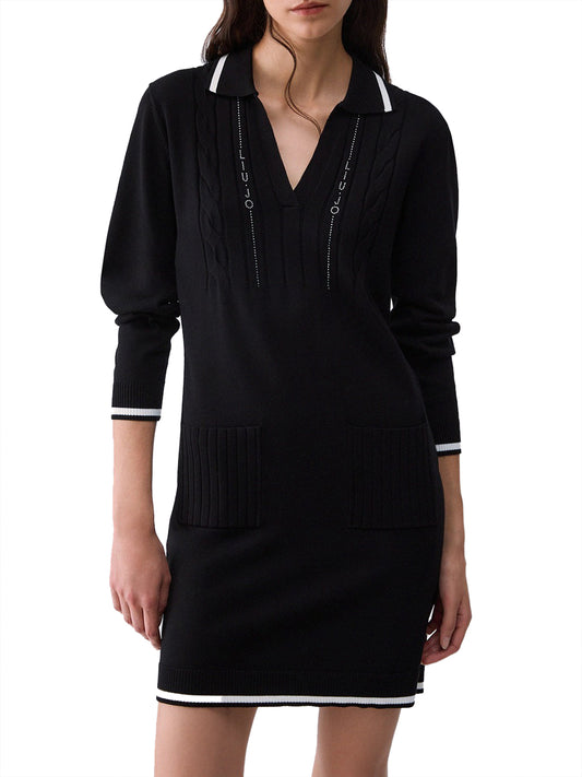LIUJO SPORT Abito Corto In Maglia Liu Jo - Nero/Bianco Nero/Bianco Lana