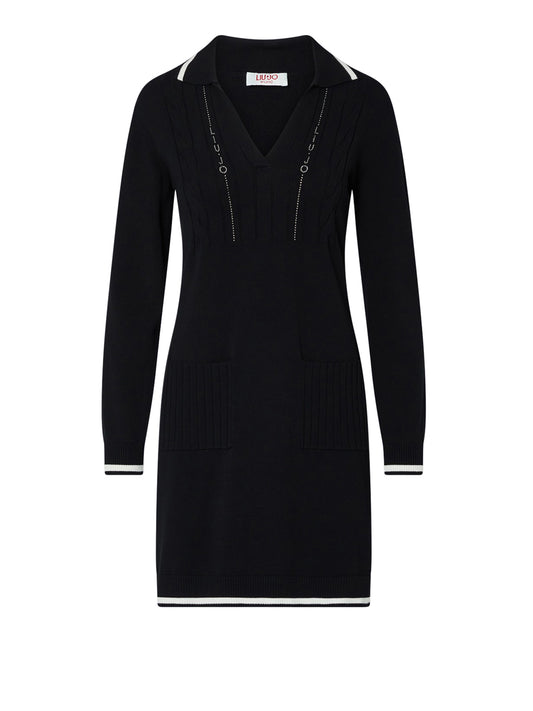 LIUJO SPORT Abito Corto In Maglia Liu Jo - Nero/Bianco Nero/Bianco Lana
