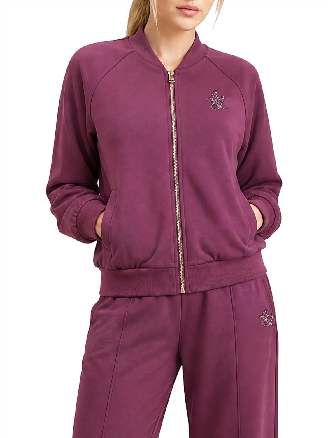 LIUJO SPORT Felpa Girocollo Con Zip Liu Jo - Bordeaux BORDEAUX