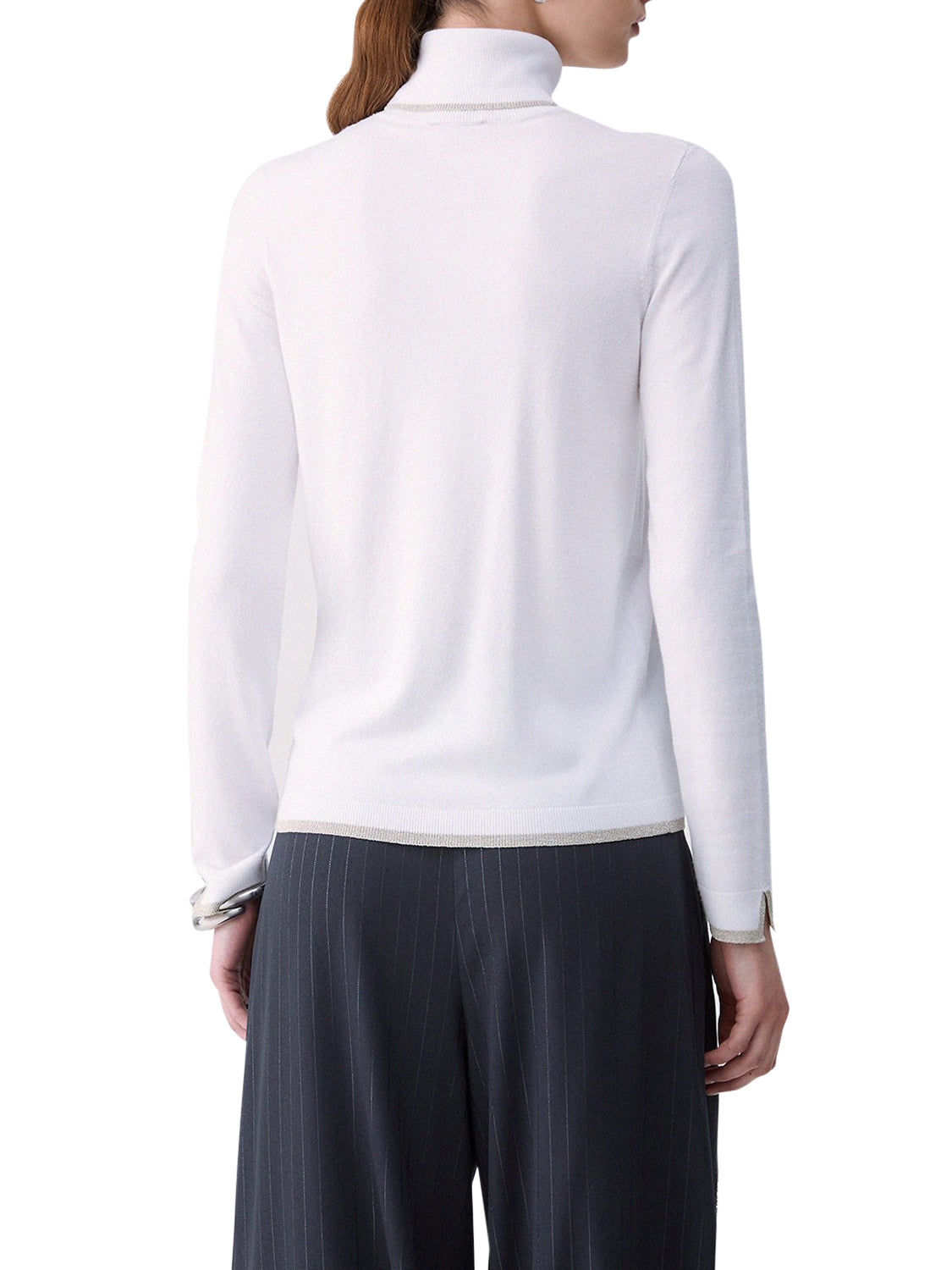 LIU.JO WHITE Dolcevita Con Profili Lurex Liu Jo - Bianco Lana Bianco Lana