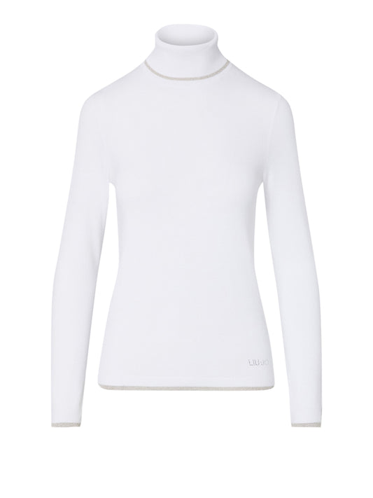 LIU.JO WHITE Dolcevita Con Profili Lurex Liu Jo - Bianco Lana Bianco Lana