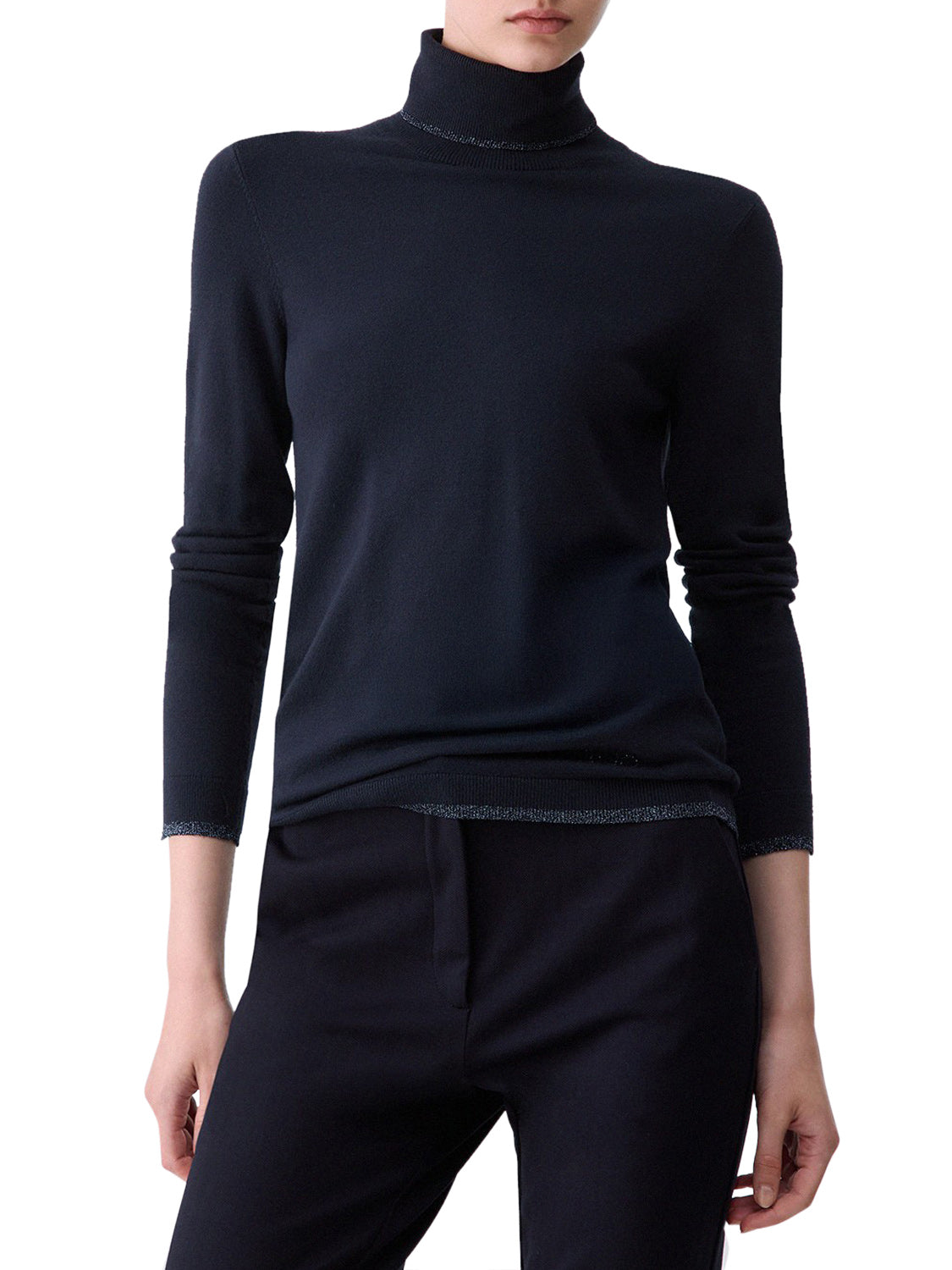 LIU.JO WHITE Dolcevita Con Profili Lurex Liu Jo - Blu Scuro Nuit Noir