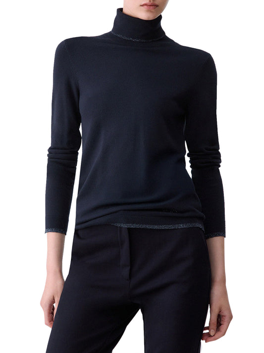 LIU.JO WHITE Dolcevita Con Profili Lurex Liu Jo - Blu Scuro Nuit Noir