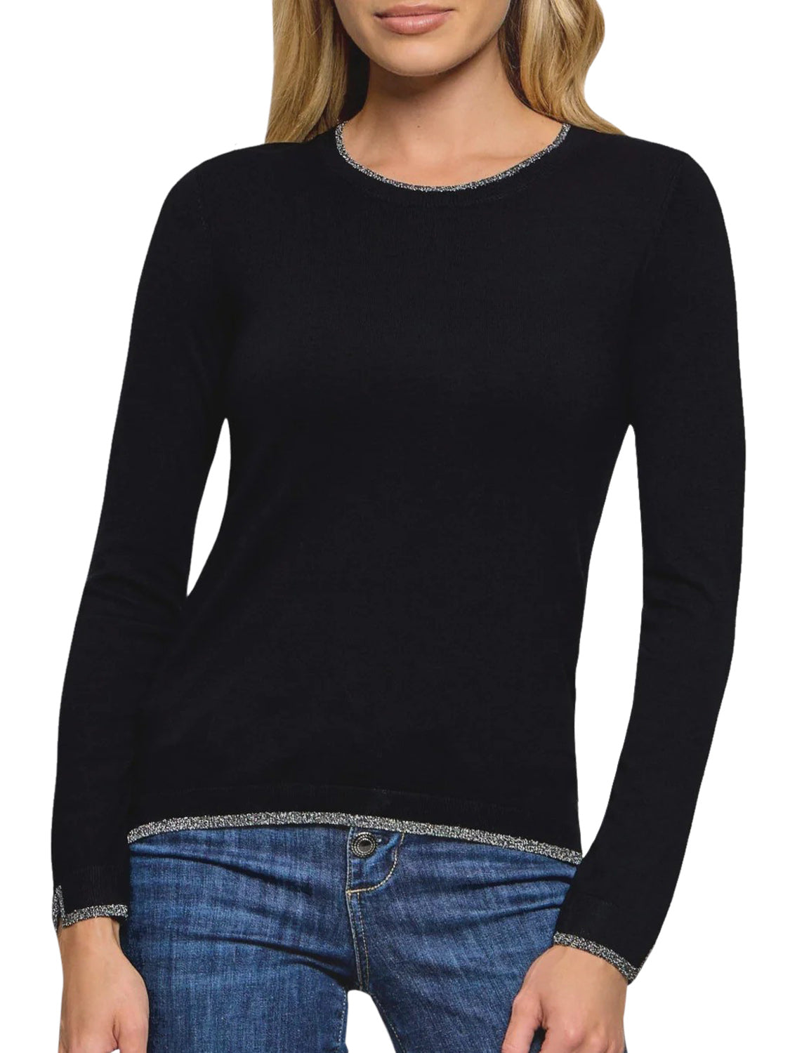 LIU.JO WHITE Maglia Con Profili Lurex Liu Jo - Nero BLACK