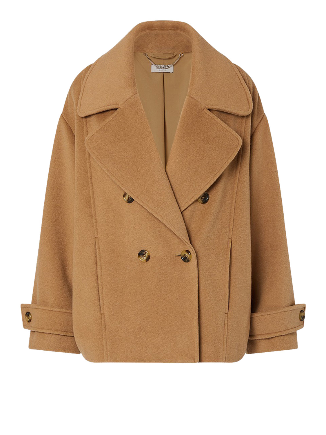 LIU.JO WHITE Cappotto Corto Doppiopetto In Lana Liu Jo - Beige Cozy Beige