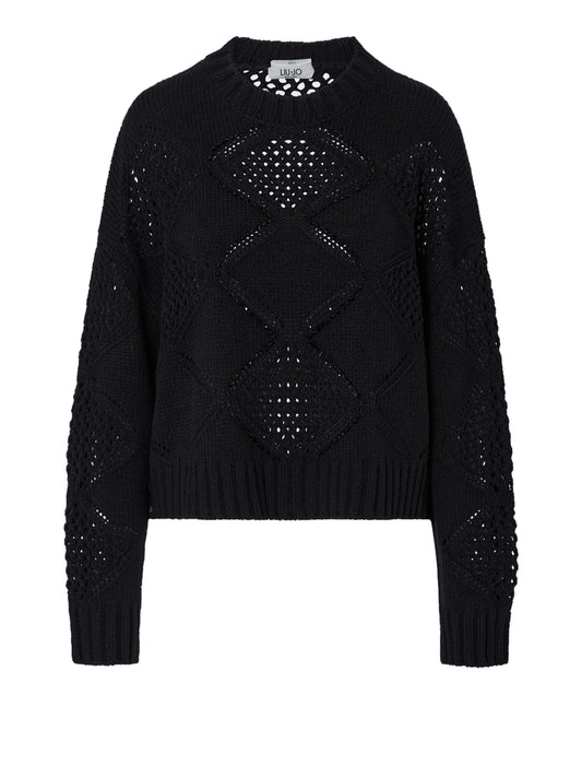LIU.JO WHITE Maglia Con Perline E Traforature Liu Jo - Nero BLACK