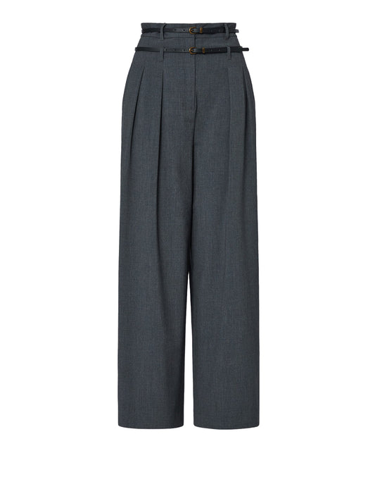 LIU.JO WHITE Pantaloni Flare In Flanella Liu Jo - Grigio Scuro Dark Grey Melange