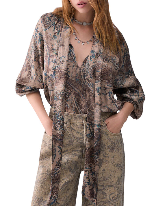LIU.JO WHITE Camicia In Raso Stampato Liu Jo - Cachemire Winter Cachemire