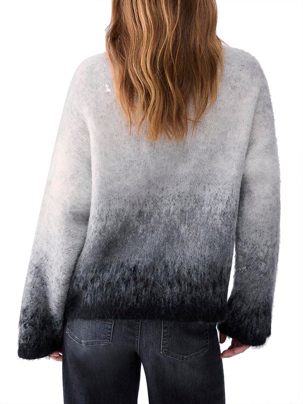 Liu Jo Maglia Jacquard In Lana Spazzolata Liu Jo - Grigio Gray Alpaca Degrade