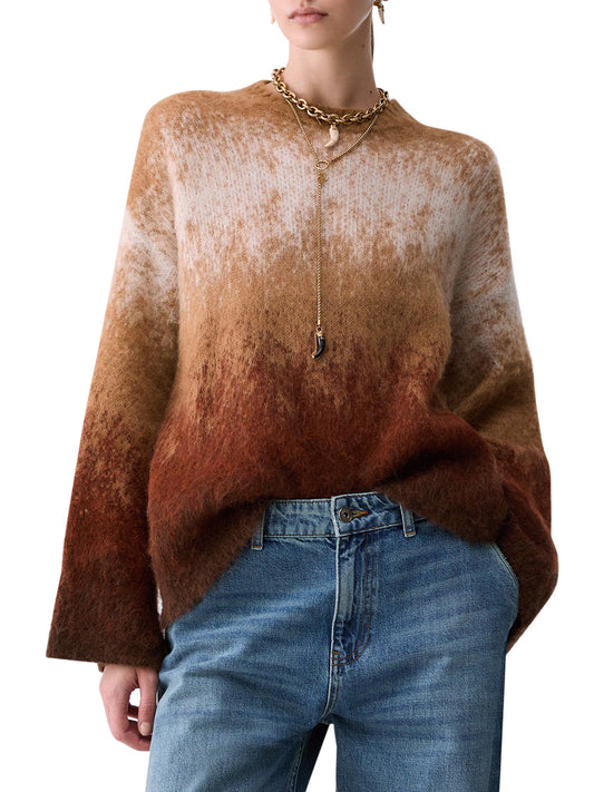 LIU.JO WHITE Maglia Jacquard In Lana Spazzolata Liu Jo - Cammello Camel Alpace Degrade