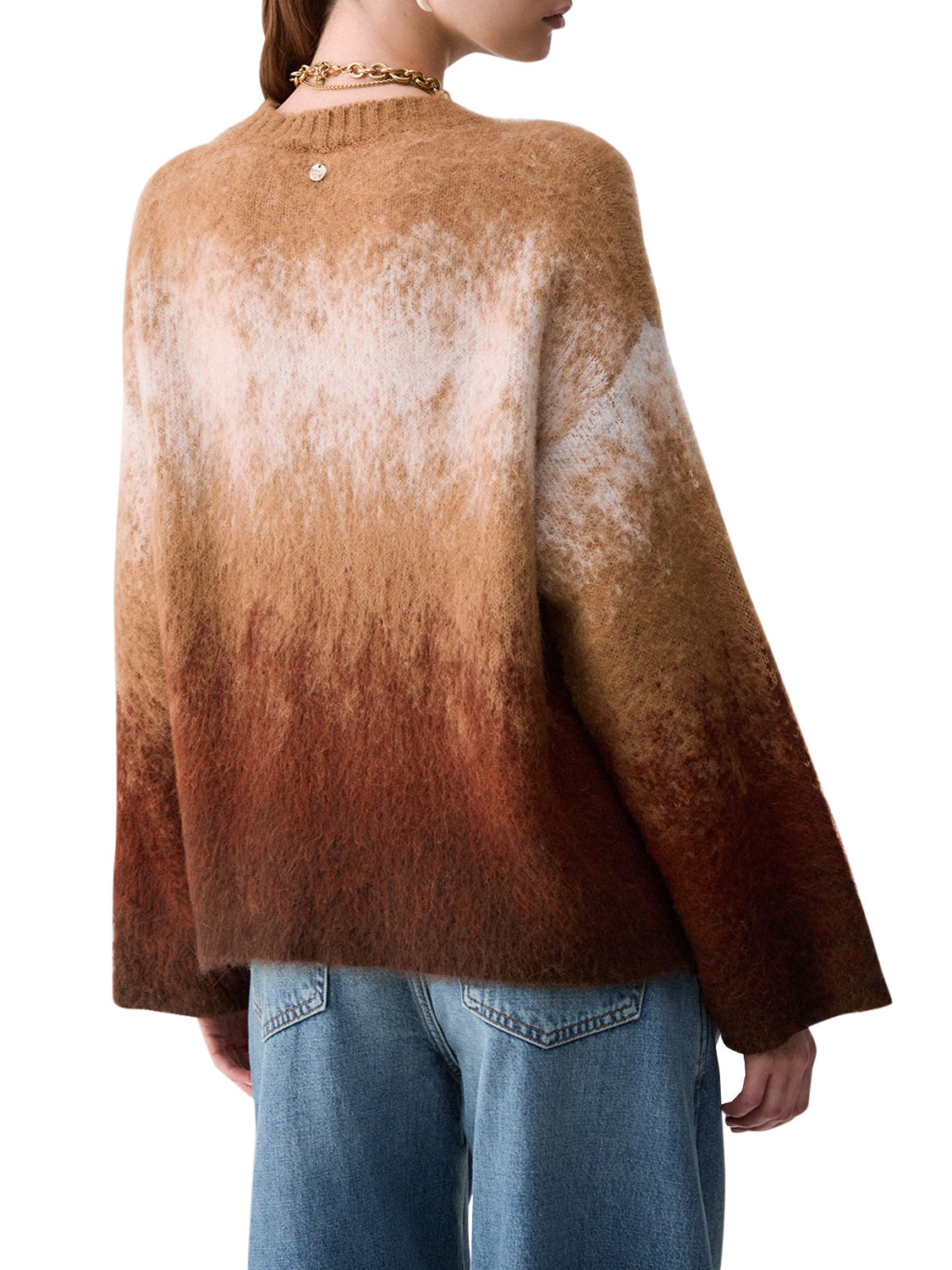LIU.JO WHITE Maglia Jacquard In Lana Spazzolata Liu Jo - Cammello Camel Alpace Degrade