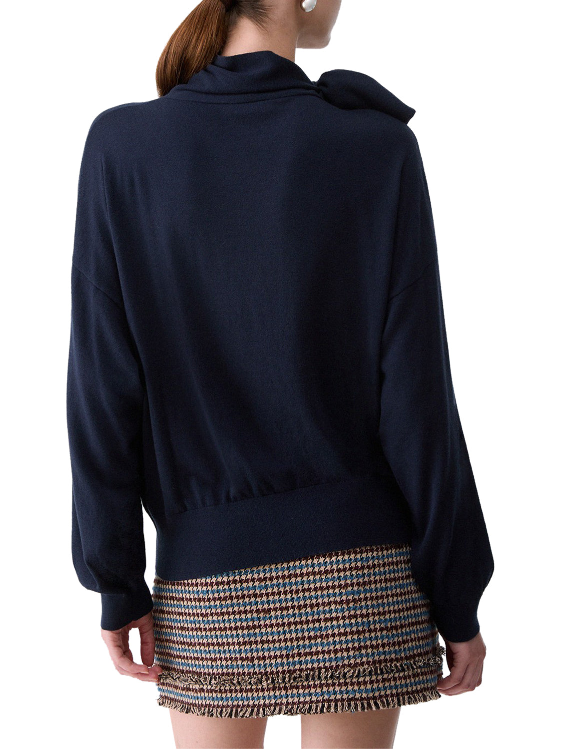 LIU.JO WHITE Maglia In Lana Con Fiocco Liu Jo - Blu Notte Nuit Noir