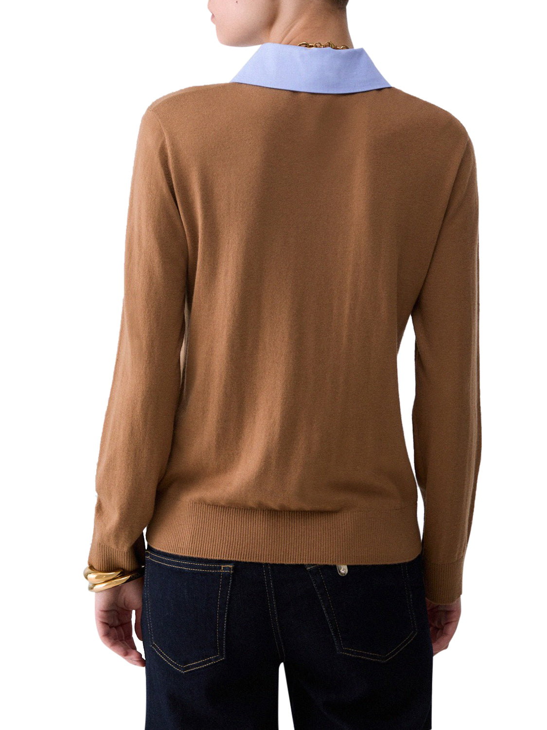 LIU.JO WHITE Maglia Con Dettaglio Popeline Liu Jo - Cocoa/Pop Dusk Cocoa Cr/Pop Dusk Bl
