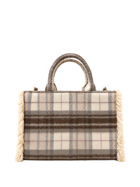 MARC ELLIS Borsa a Mano Buby Plaid L Marc Ellis - Beige Scuro Dark Beige