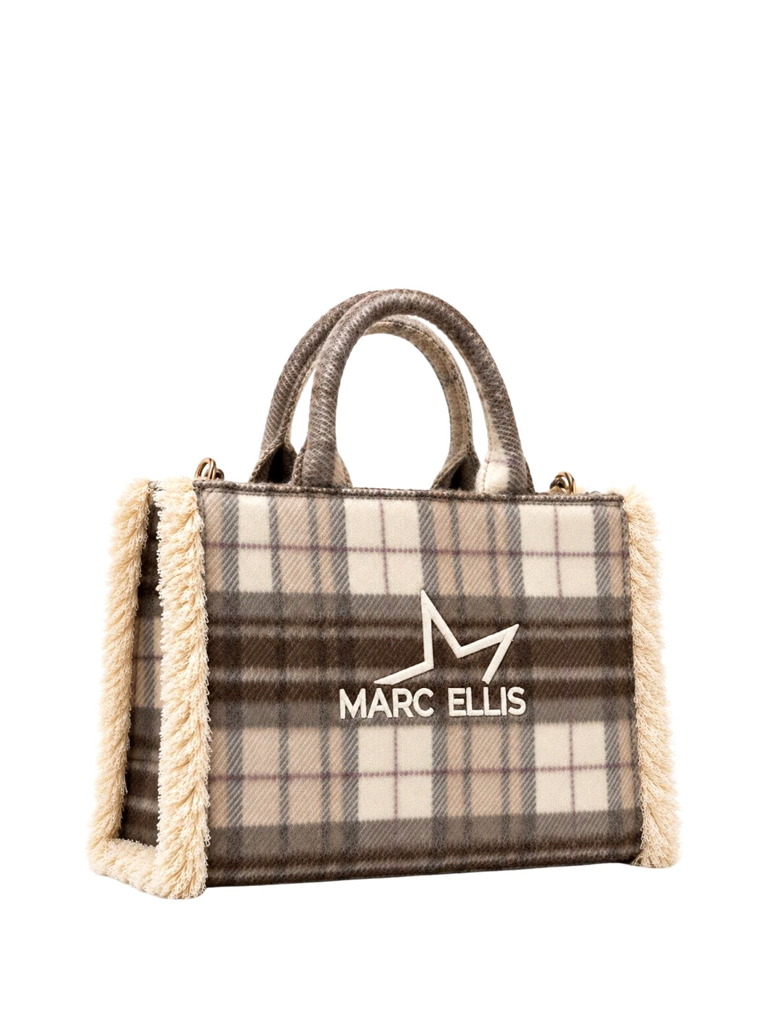 MARC ELLIS Borsa a Mano Buby Plaid L Marc Ellis - Beige Scuro Dark Beige