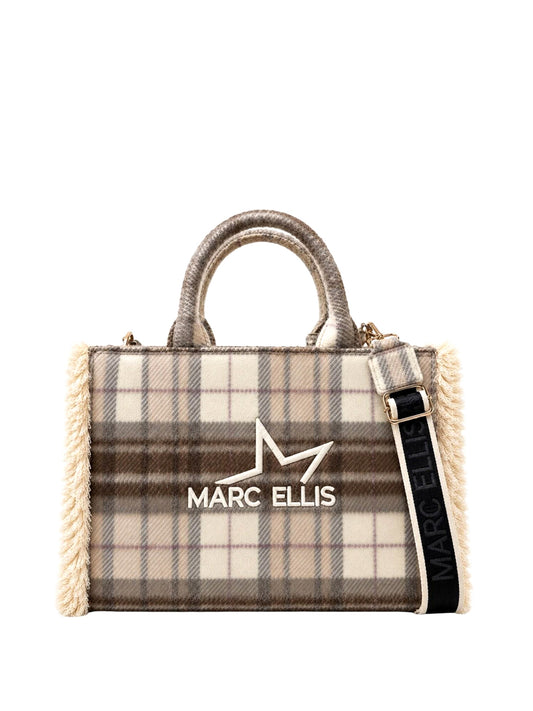 MARC ELLIS Borsa a Mano Buby Plaid L Marc Ellis - Beige Scuro Dark Beige