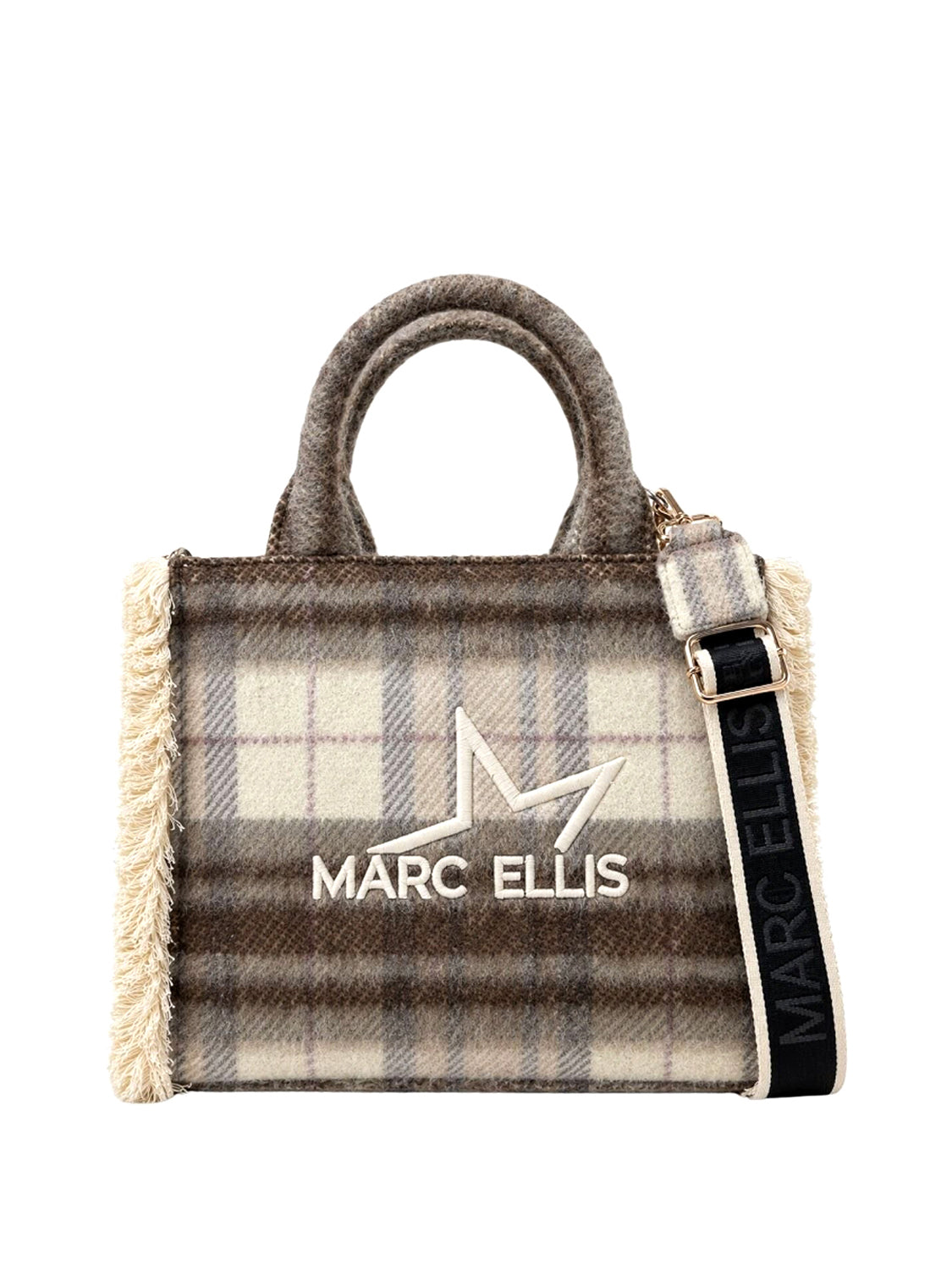 MARC ELLIS Borsa a Mano Buby Plaid M Marc Ellis - Beige Scuro Dark Beige