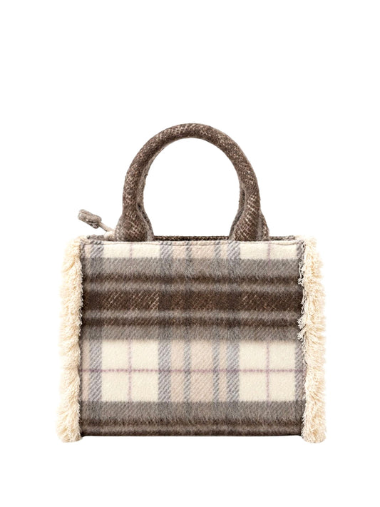 MARC ELLIS Borsa a Mano Buby Plaid M Marc Ellis - Beige Scuro Dark Beige